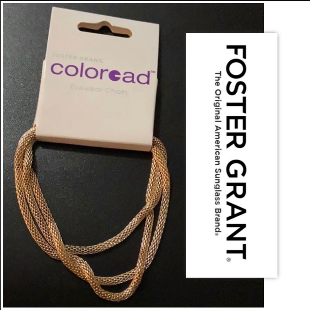 Foster Grant Gold Coloread Mesh  Eyeglass Chain